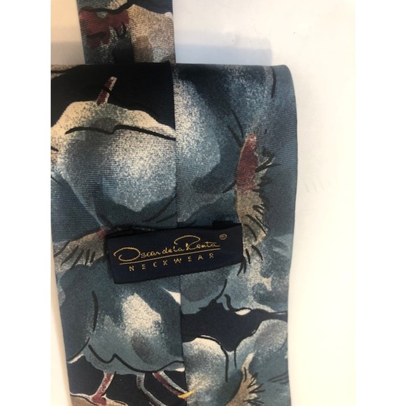 Oscar de la Renta 100% Silk Vintage Tie Floral print very nice pattern - Picture 2 of 3